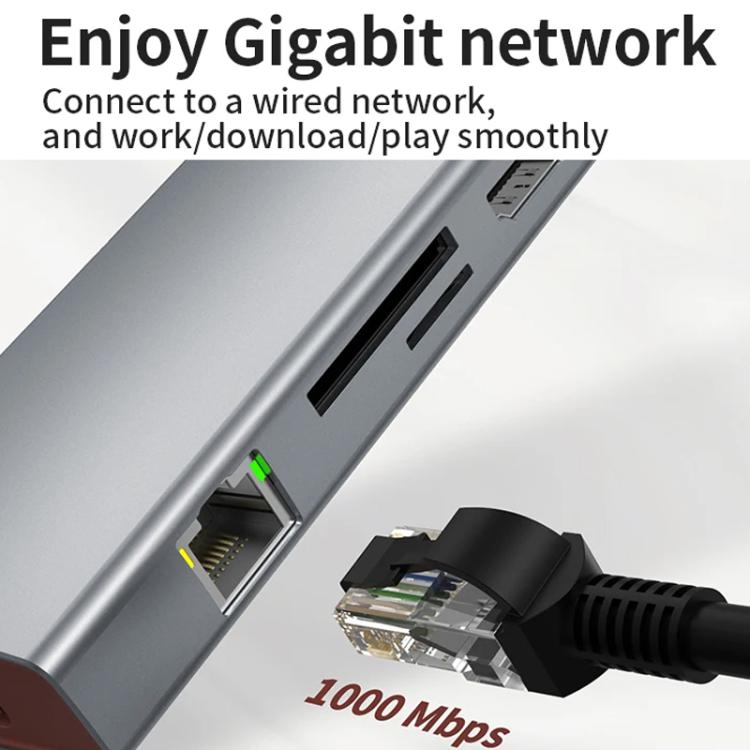 BS10A Metal Type-C Docking Station USB HUB Computer Multi Functional Expansion Dock - USB HUB by buy2fix | Online Shopping UK | buy2fix