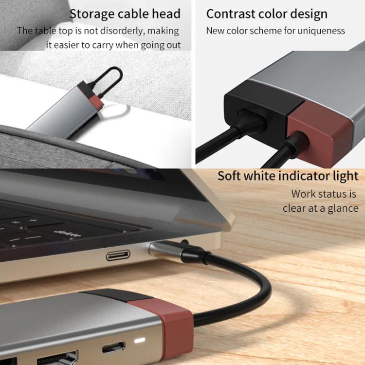 BS10A Metal Type-C Docking Station USB HUB Computer Multi Functional Expansion Dock - USB HUB by buy2fix | Online Shopping UK | buy2fix