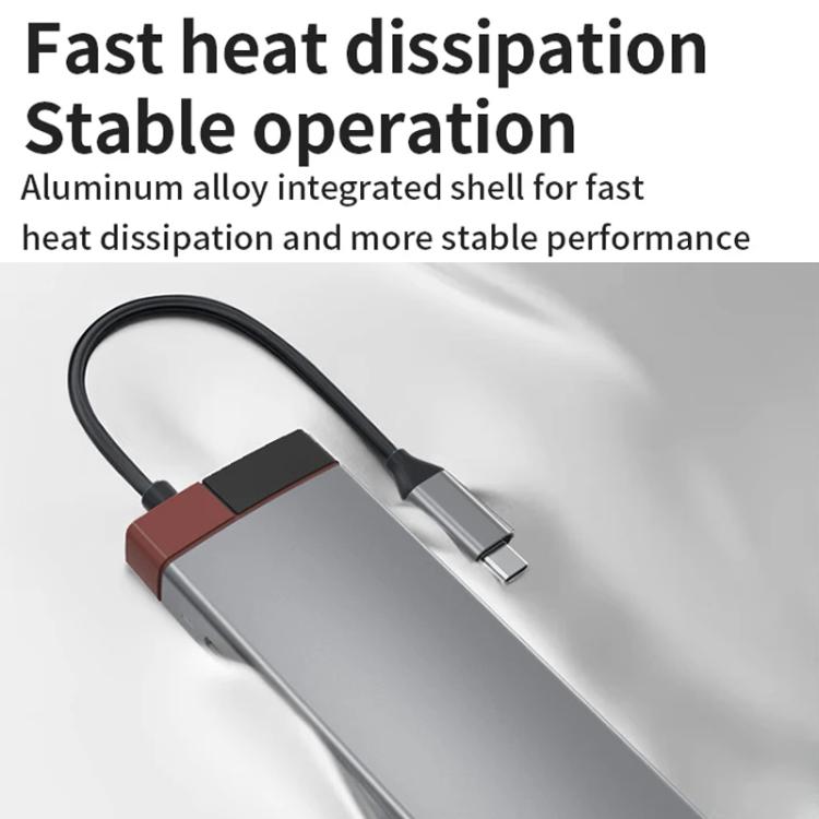 BS12A Metal Type-C Docking Station USB HUB Computer Multi Functional Expansion Dock - USB HUB by buy2fix | Online Shopping UK | buy2fix