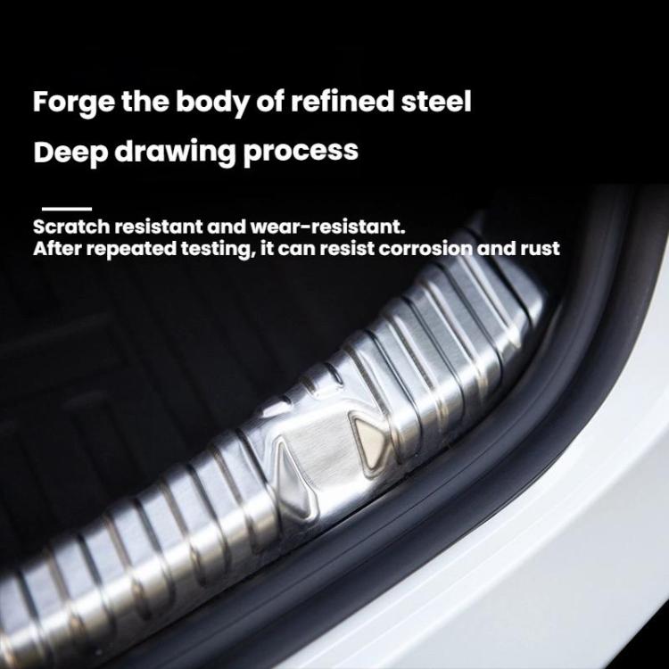 For Tesla Model 3 Highland Stainless Steel Trunk Sill Guard, Color: Black Brushed Finish - Car Interior Mouldings by buy2fix | Online Shopping UK | buy2fix