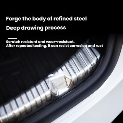 For Tesla Model 3 Highland Stainless Steel Trunk Sill Guard, Color: Black Brushed Finish - Car Interior Mouldings by buy2fix | Online Shopping UK | buy2fix