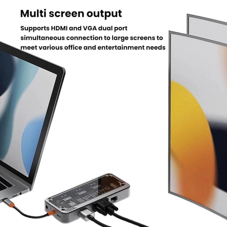 SW10V-PRO Type-C Docking Station USB HUB Multi Port Hub Computer Converter - USB HUB by buy2fix | Online Shopping UK | buy2fix