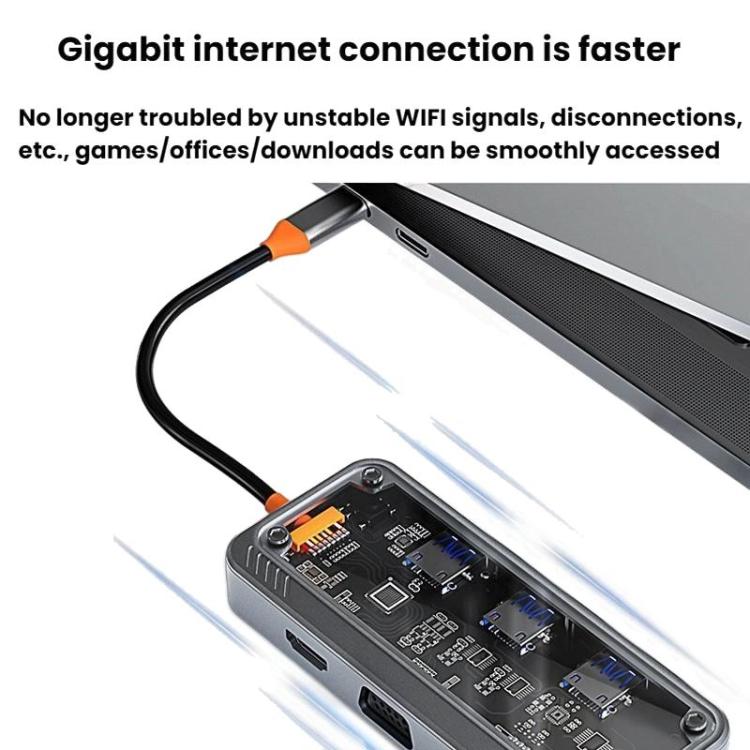 SW6H Type-C Docking Station USB HUB Multi Port Hub Computer Converter - USB HUB by buy2fix | Online Shopping UK | buy2fix