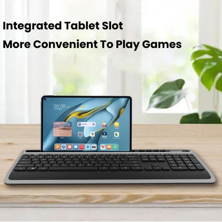 Wireless Keyboard and Mouse Combo for Business Office with Tablet Slot & Wrist Rest(Black) - Wireless Keyboard by buy2fix | Online Shopping UK | buy2fix