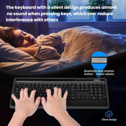 Wireless Keyboard and Mouse Combo for Business Office with Tablet Slot & Wrist Rest(Black) - Wireless Keyboard by buy2fix | Online Shopping UK | buy2fix