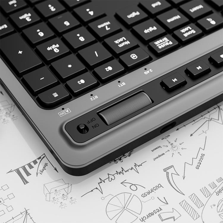 Wireless Keyboard and Mouse Combo for Business Office with Tablet Slot & Wrist Rest(Black) - Wireless Keyboard by buy2fix | Online Shopping UK | buy2fix