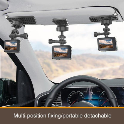Car Sun Visor Bracket Panoramic Sports Camera Phone Vehicle Mount Base(With Phone Clip) - Universal Car Holders by buy2fix | Online Shopping UK | buy2fix