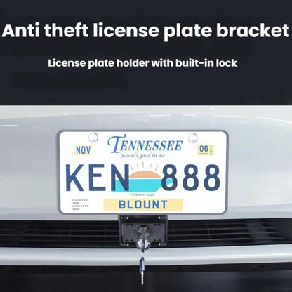 For Tesla Model 3/Y American Standard Anti-Theft Vertical License Plate Frame With Lock(Silver Lock Cylinder) - License Plate Covers & Frames by buy2fix | Online Shopping UK | buy2fix