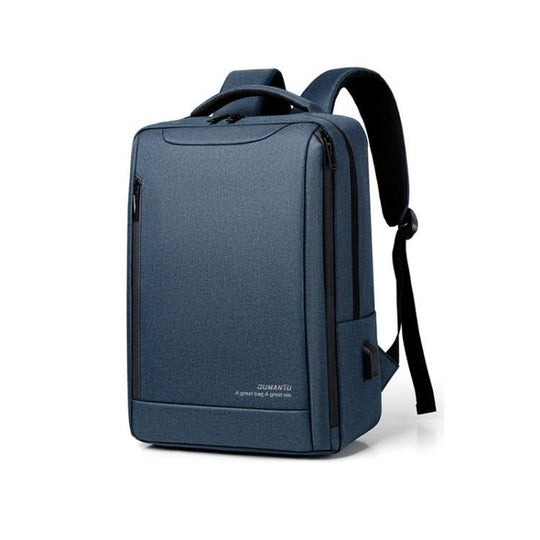 OUMANTU 2106-1 Lightweight Business Laptop Backpack Large Capacity USB Charging Daypack For Work, Travel, Gym(Blue)