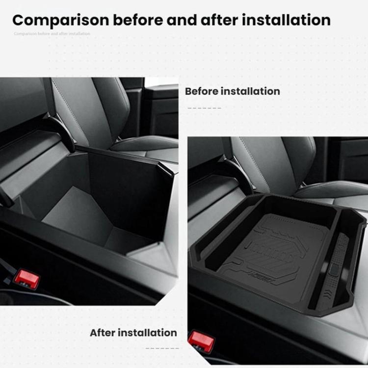 For Tesla Cybertruck Center Console Storage Box(Black) - Stowing Tidying by buy2fix | Online Shopping UK | buy2fix