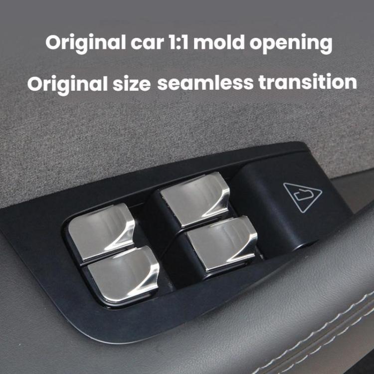 For Tesla Model Y Juniper Window Lift Button Sticker(Silver) - Car Interior Mouldings by buy2fix | Online Shopping UK | buy2fix