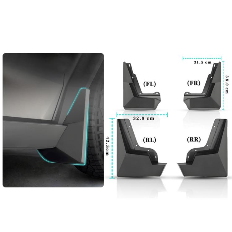 For Tesla Cybertruck Wheel Fender Accessories(Black) - Mudguards by buy2fix | Online Shopping UK | buy2fix
