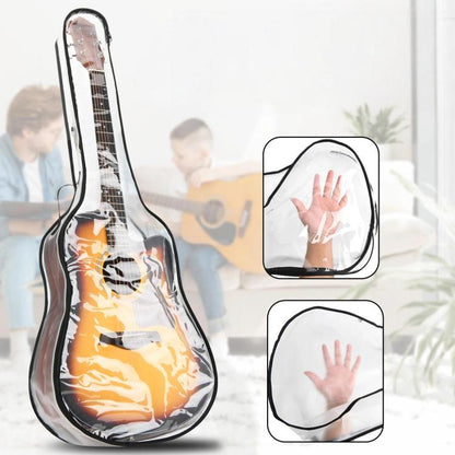 40-41 Inch Electric Guitar Dust Cover Transparent TPU Gig Bag With Dual Zippers Protective Storage Case(101-G003-050002) - Storage Bags by buy2fix | Online Shopping UK | buy2fix