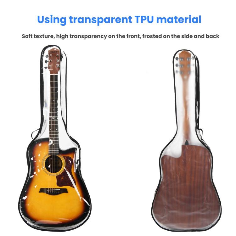40-41 Inch Electric Guitar Dust Cover Transparent TPU Gig Bag With Dual Zippers Protective Storage Case(101-G003-050002) - Storage Bags by buy2fix | Online Shopping UK | buy2fix