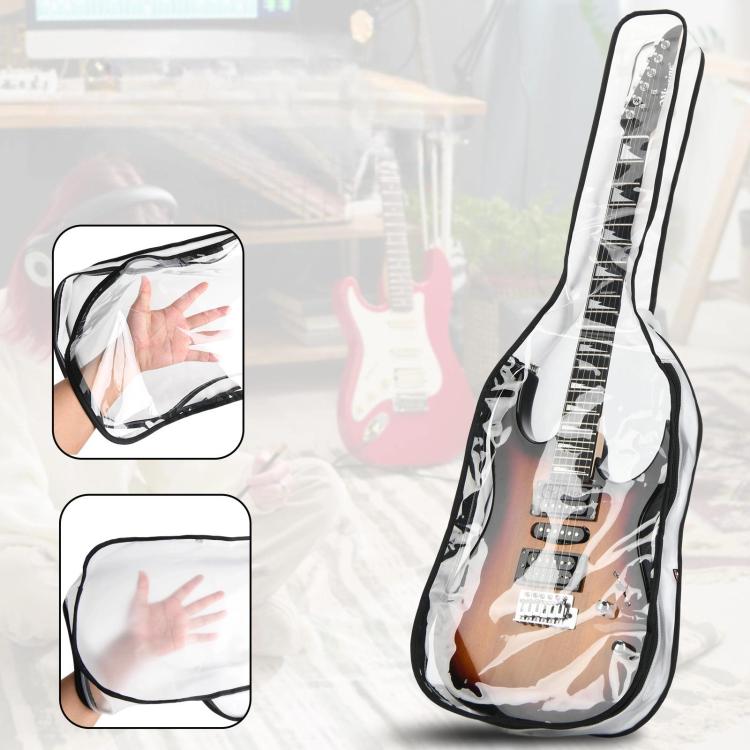 39 Inch Electric Guitar Dust Cover TPU Gig Bag with Dual Zippers Protective Storage Case(Transparent) - Storage Bags by buy2fix | Online Shopping UK | buy2fix