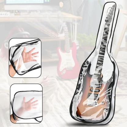 39 Inch Electric Guitar Dust Cover TPU Gig Bag with Dual Zippers Protective Storage Case(Transparent) - Storage Bags by buy2fix | Online Shopping UK | buy2fix