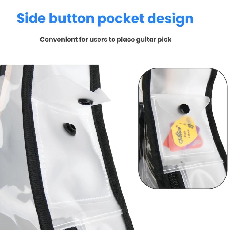 39 Inch Electric Guitar Dust Cover TPU Gig Bag with Dual Zippers Protective Storage Case(Transparent) - Storage Bags by buy2fix | Online Shopping UK | buy2fix