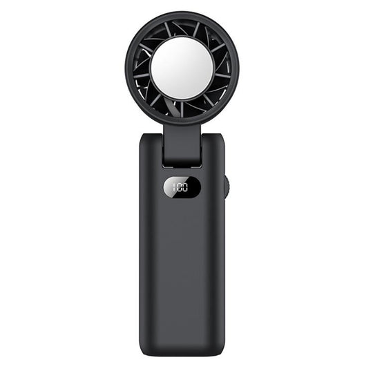 WT21 Handheld Cooling Fan Foldable Ice Pack Fan With Battery Level Display(Black)
