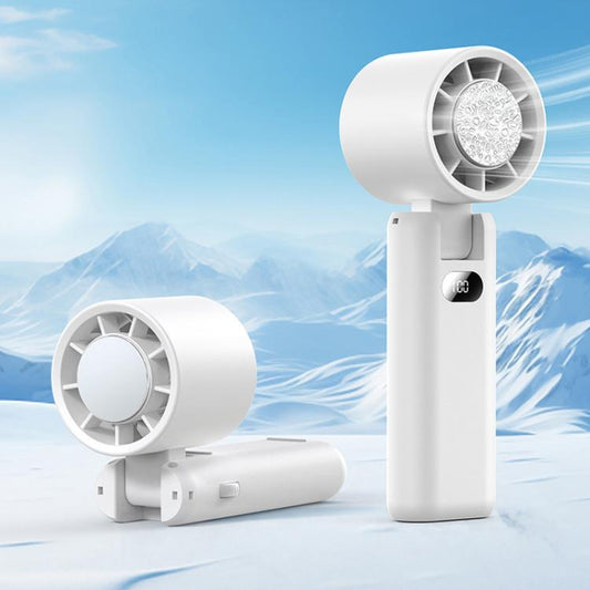 WT21 Handheld Cooling Fan Foldable Ice Pack Fan With Battery Level Display(White) - Electric Fans by buy2fix | Online Shopping UK | buy2fix