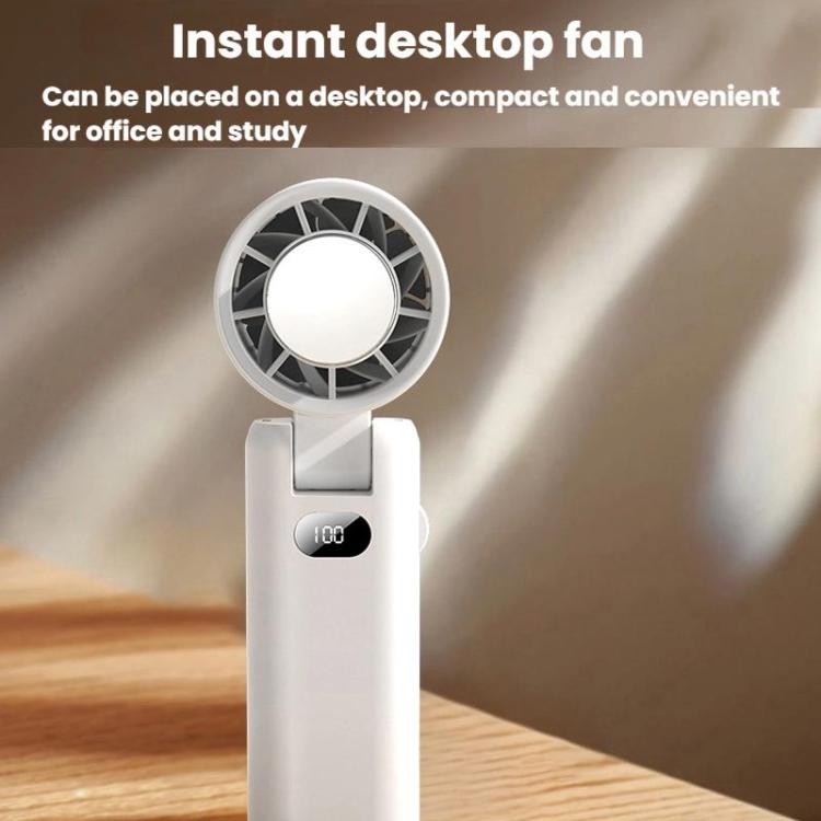 WT21 Handheld Cooling Fan Foldable Ice Pack Fan With Battery Level Display(Black) - Electric Fans by buy2fix | Online Shopping UK | buy2fix