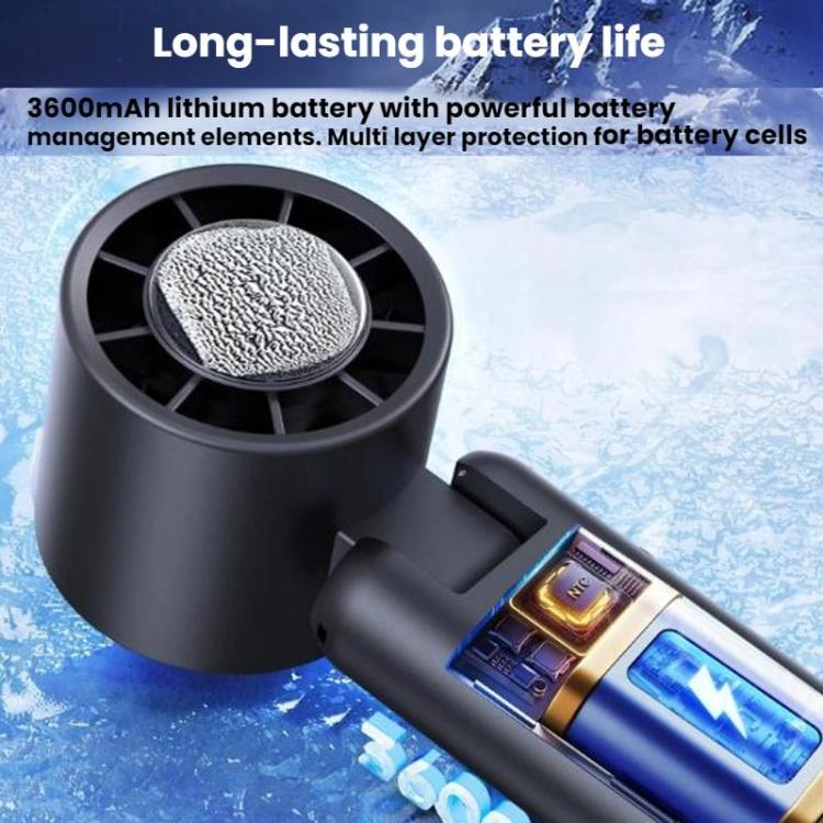 WT21 Handheld Cooling Fan Foldable Ice Pack Fan With Battery Level Display(Black) - Electric Fans by buy2fix | Online Shopping UK | buy2fix