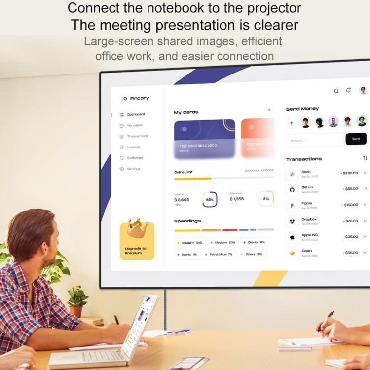 1m DP To HDMI 8K 60HZ HD Conversion Cable TV Computer Connection Conversion Monitor Projection Cable -  by buy2fix | Online Shopping UK | buy2fix