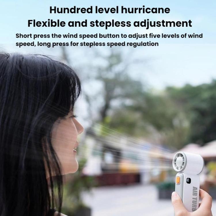 WH14 Handheld Digital Display Fan Outdoor Portable High Speed Fan(White) - Electric Fans by buy2fix | Online Shopping UK | buy2fix
