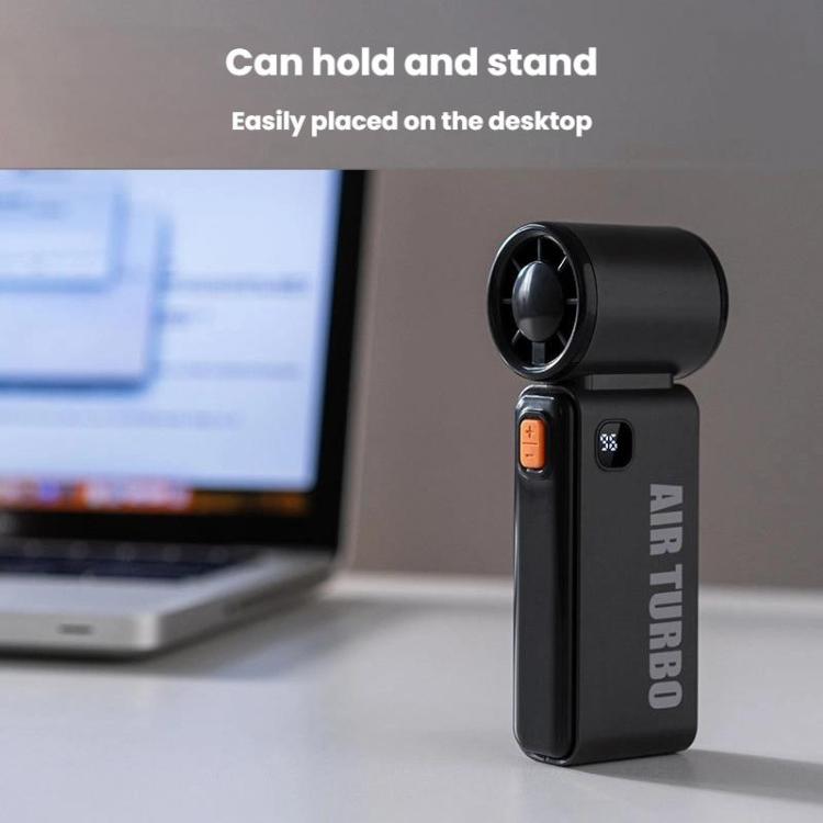 WH14 Handheld Digital Display Fan Outdoor Portable High Speed Fan(White) - Electric Fans by buy2fix | Online Shopping UK | buy2fix