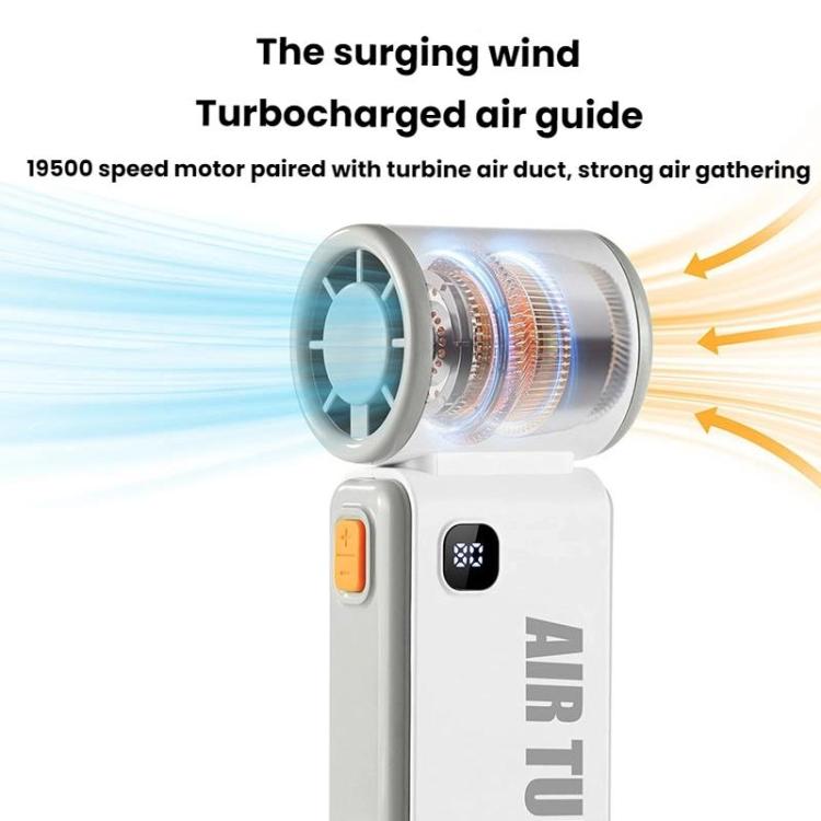WH14 Handheld Digital Display Fan Outdoor Portable High Speed Fan(White) - Electric Fans by buy2fix | Online Shopping UK | buy2fix