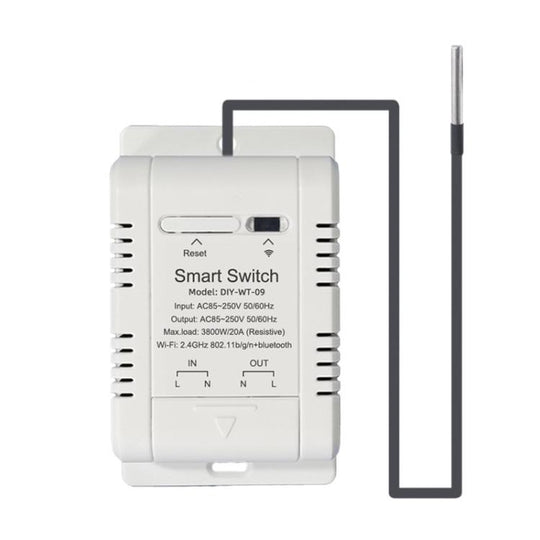DIY-WT-09 20A Temperature Switch Smart Thermostat, Compatible With Google / Alexa / Yandex Alice / IFTTT, Spec: With 2m Temperature Sensor
