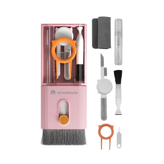 AhaStyle WG121 10 In 1 Multi-functional Cleaning Tools For Earphones Mobile Phones Tablets(Pink)