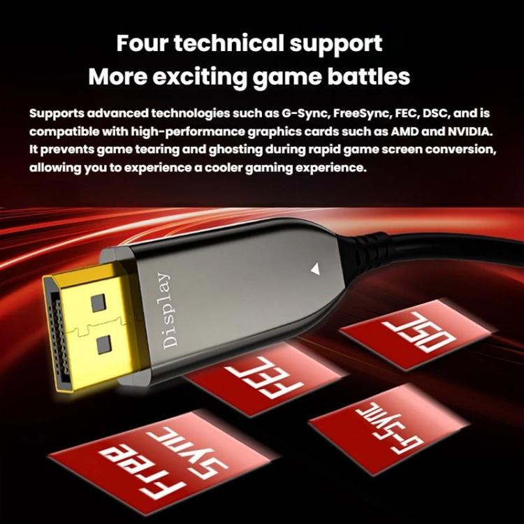 30M DP2.1 Male To Male 8K 60Hz HD Fiber Optic Cable For TV Computer Monitors Projectors -  by buy2fix | Online Shopping UK | buy2fix