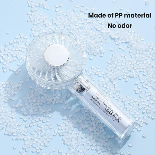 YL14 Transparent Handheld Fan USB Outdoor Portable Fan(Transparent) - Electric Fans by buy2fix | Online Shopping UK | buy2fix