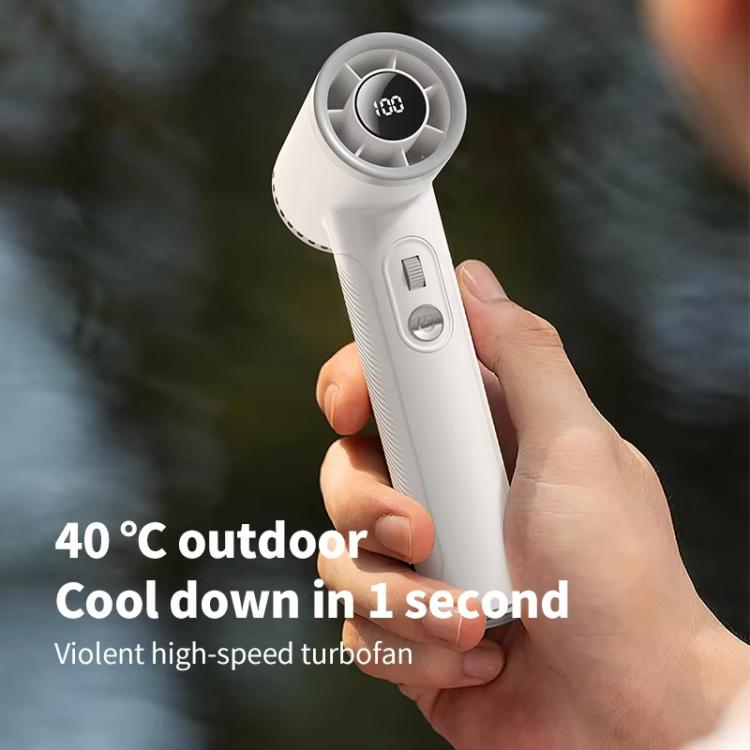 WT23 Handheld Digital Display Turbine Fan Outdoor Stepless Variable Speed Fan(Black) - Electric Fans by buy2fix | Online Shopping UK | buy2fix