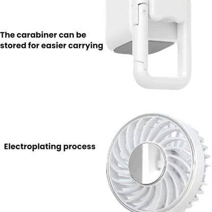 WT25 Handheld Fan With Lanyard Clip USB Desktop Silent Rechargeable Fan(Black) - Electric Fans by buy2fix | Online Shopping UK | buy2fix