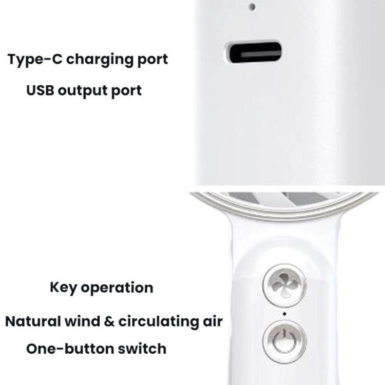 WT25 Handheld Fan With Lanyard Clip USB Desktop Silent Rechargeable Fan(Black) - Electric Fans by buy2fix | Online Shopping UK | buy2fix