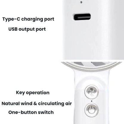 WT25 Handheld Fan With Lanyard Clip USB Desktop Silent Rechargeable Fan(Black) - Electric Fans by buy2fix | Online Shopping UK | buy2fix