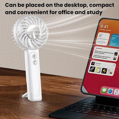 WT25 Handheld Fan With Lanyard Clip USB Desktop Silent Rechargeable Fan(Pink) - Electric Fans by buy2fix | Online Shopping UK | buy2fix