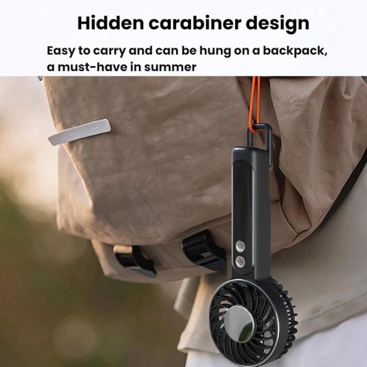 WT25 Handheld Fan With Lanyard Clip USB Desktop Silent Rechargeable Fan(Black) - Electric Fans by buy2fix | Online Shopping UK | buy2fix