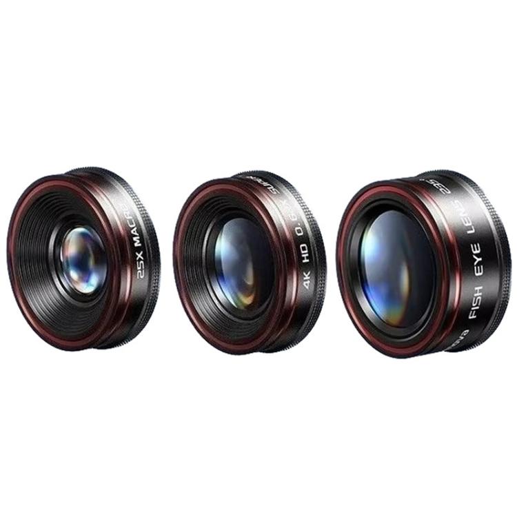 3 In 1 Set High Definition Camera Mobile Phone Lens With Lens Clip - Macro & Wide-angle by buy2fix | Online Shopping UK | buy2fix