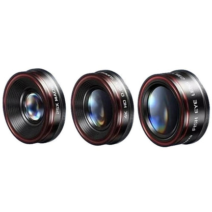 3 In 1 Set High Definition Camera Mobile Phone Lens With Lens Clip - Macro & Wide-angle by buy2fix | Online Shopping UK | buy2fix