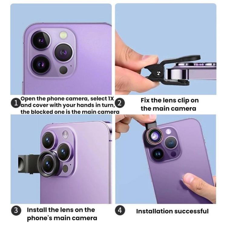 235 Degree Fisheye High Definition Camera Mobile Phone Lens With Lens Clip - Macro & Wide-angle by buy2fix | Online Shopping UK | buy2fix