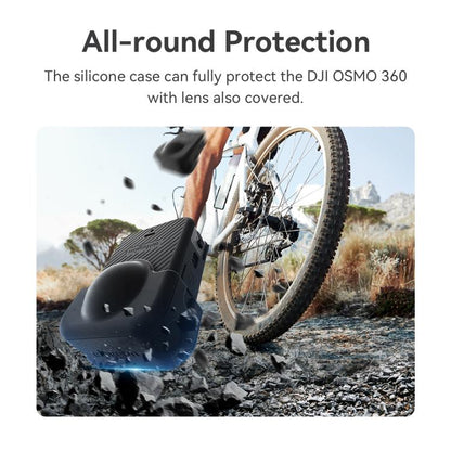For DJI Osmo 360 Camera aMagisn Silicone Body Cover Set with Lens Cap & Neck Lanyard(Black) - Case & Bags by aMagisn | Online Shopping UK | buy2fix