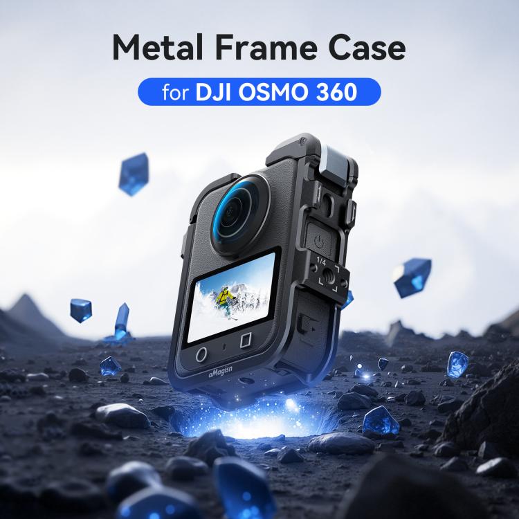 For DJI Osmo 360 AMagisn Quick-Release Metal Cage With Dual/Single Lens Caps Camera Mount Rig(Black) - Protection Frame by aMagisn | Online Shopping UK | buy2fix
