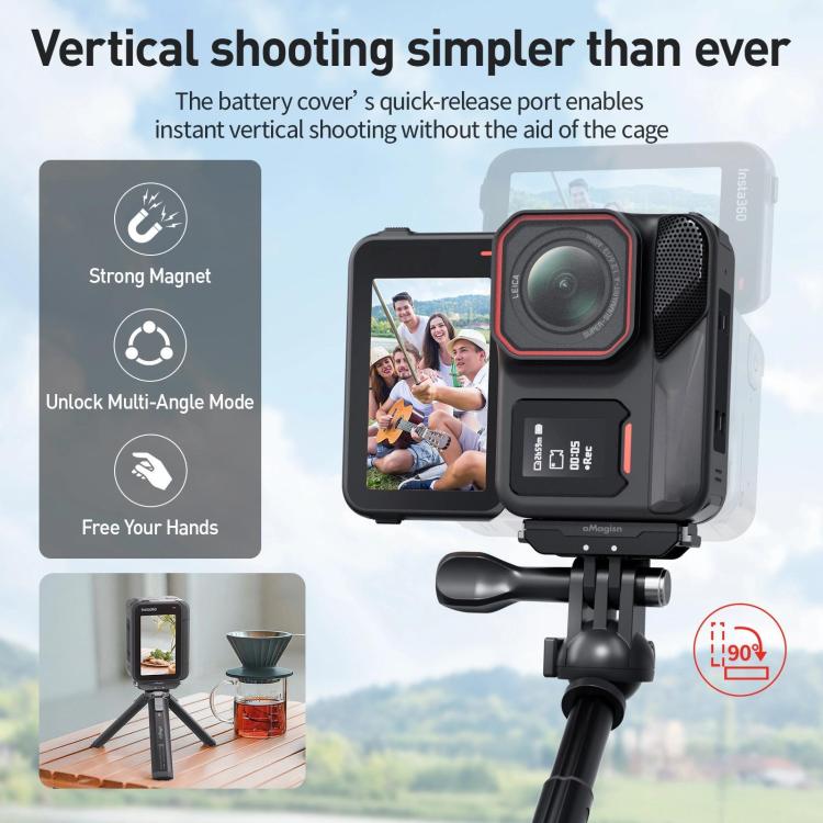 For Insta360 Ace Pro 2 aMagisn Water-resistant Vertical Shooting Battery Side Cover Compatible with Quick-Release Adapters(AC34) - Others by aMagisn | Online Shopping UK | buy2fix
