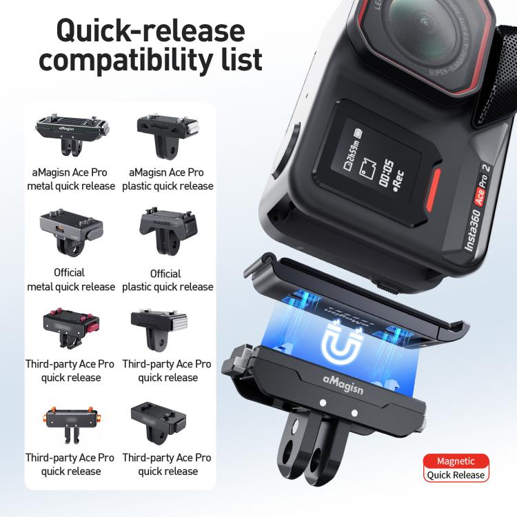 For Insta360 Ace Pro 2 aMagisn Water-resistant Vertical Shooting Battery Side Cover Compatible with Quick-Release Adapters(AC34) - Others by aMagisn | Online Shopping UK | buy2fix