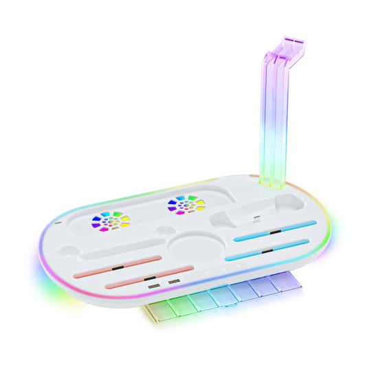 For Nintendo Switch 2 JYS NS2322 With RGB Light Charging Base Cooling Charging Storage Integrated Base(White)