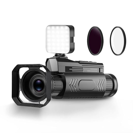 4 In 1 Set 4K HD WiFi Night Vision Monocular 28X Zoom 64MP Infrared Hunting Telescope With No-Glow Recording & Animal Call Simulator