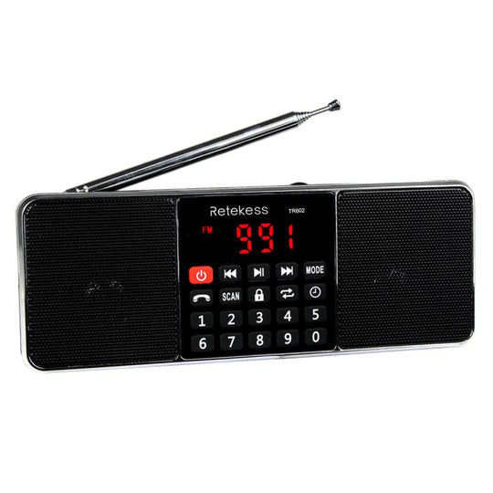 Retekess TR602 2 Band Bluetooth Radio MP3 Player(Black English Version)