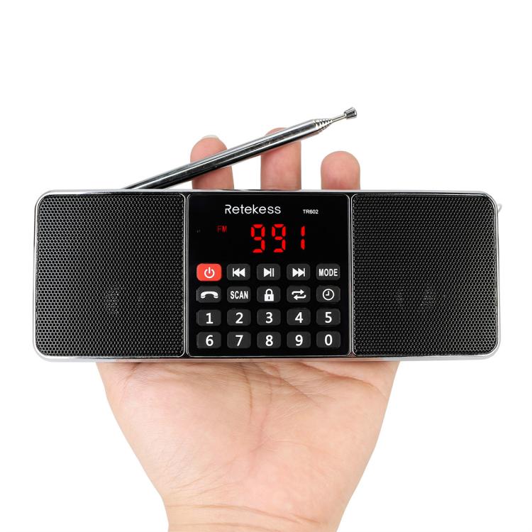 Retekess TR602 2 Band Bluetooth Radio MP3 Player(Black English Version) - Radio Player by Retekess | Online Shopping UK | buy2fix